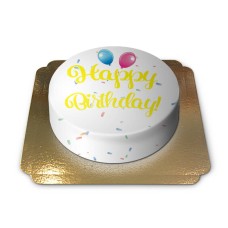 Happy Birthday Cake YELLOW (Small (6 Servings))