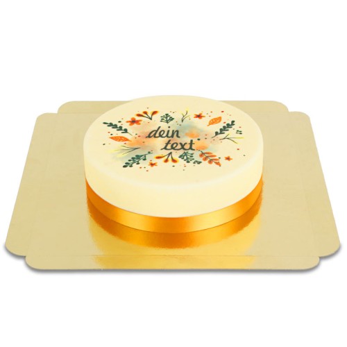 Cake with autumn ornaments (Small (6 Servings))