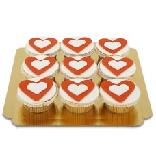 heart cupcakes, 9 pieces