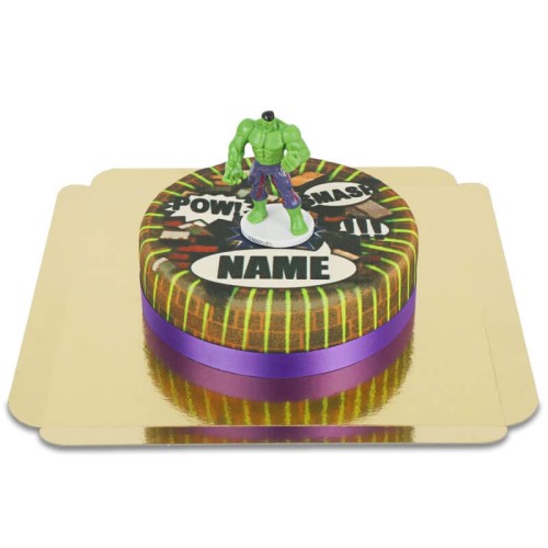Hulk on comic cake (Small (6 Servings))