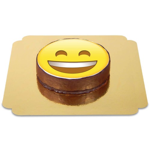 Emoticon Sacher cake laughing