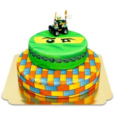 Ninjago Lloyd on two tier ninja cake