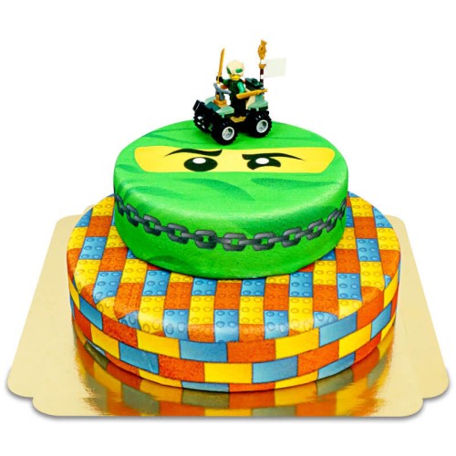 Ninjago Lloyd on two tier ninja cake