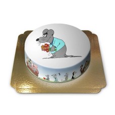 Love Mouse with Flowers - Uli Stein (Small (18 cm(6 Servings)))