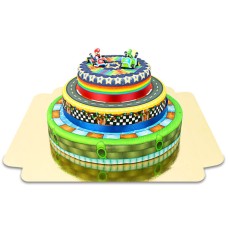 Mario Kart on three-tier worldtrack cake