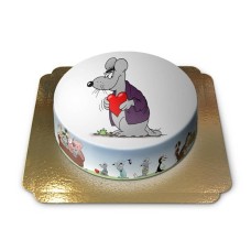 Mouse with a heart in its hands - Uli Stein (Small (18 cm(6 Servings)))