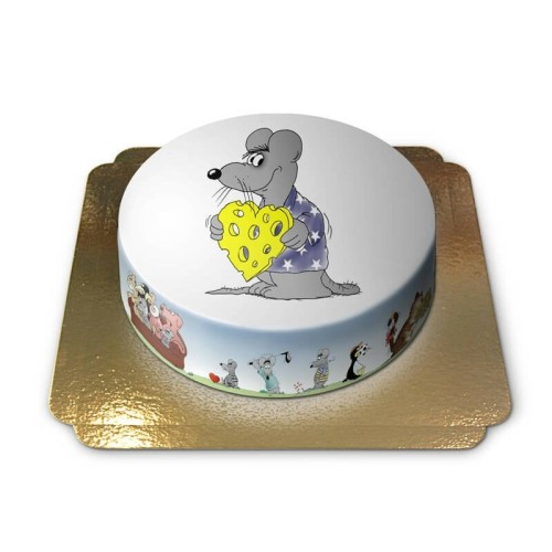 Mouse with Cheese Heart - Uli Stein (Small (18 cm(6 Servings)))