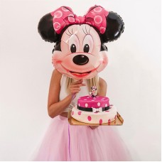 Minnie Mouse on 2-tier dot cake