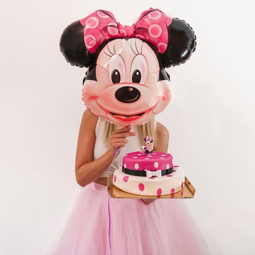 Minnie Mouse on 2-tier dot cake