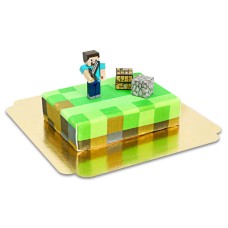 Minecraft character on game world cake (Small (6 Servings))