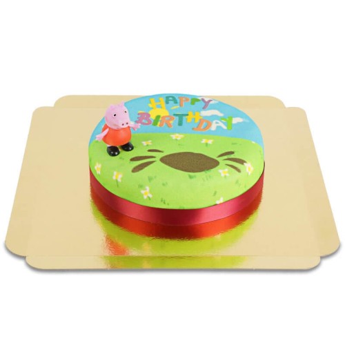 Peppa Pig on birthday cake (Small (6 Servings))
