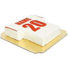 Soccer jersey cake white with red (Large (40 Serving))