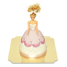 Deluxe doll princess cake with pink dress
