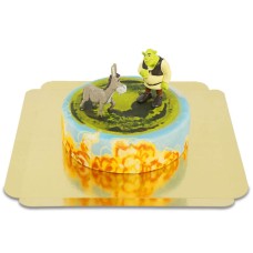 Shrek and donkey on fairy tale cake (Small (6 Servings))