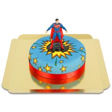Superman on comic cake (Medium (12 Servings))