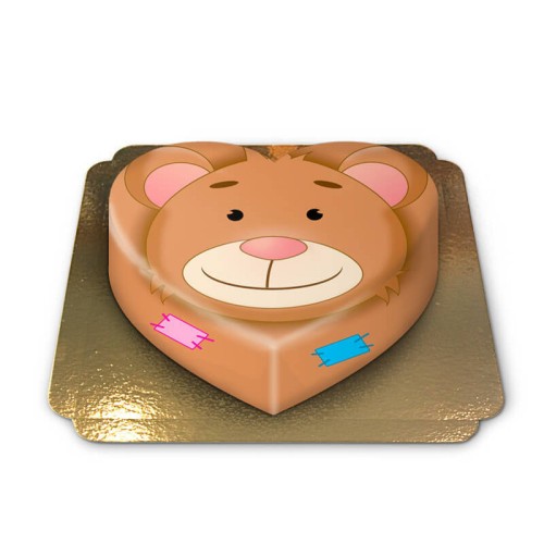 Heart shaped teddy bear cake (Medium (10 Servings))