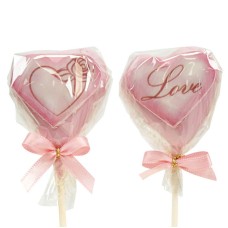 Valentine's Day Heart Cake Pops Pink (12 pieces)