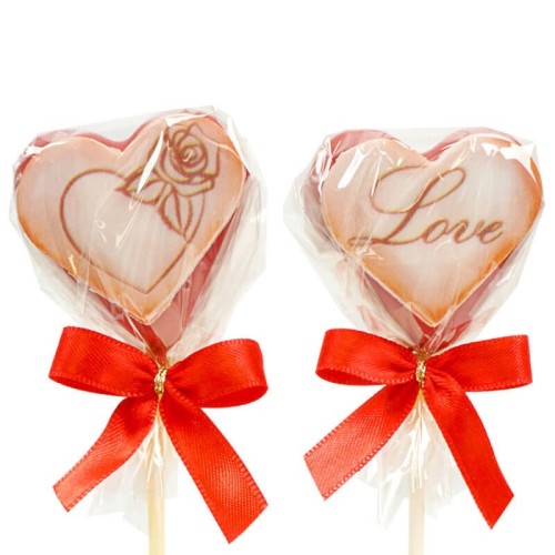 Valentine's Day Heart Cake Pops Red (12 pieces)