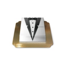 Groom cake black and white tuxedo (Medium ((25x17 cm) 10 parts))