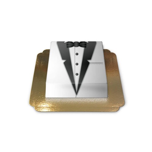 Groom cake black and white tuxedo (Medium ((25x17 cm) 10 parts))