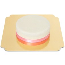 White cake with cake ribbon (Large (25 Serving))