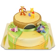 Winnie the Pooh and Tigger on Two-Tier Hundred Acre Wood Cake