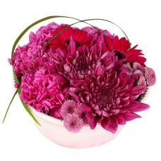 Send Low pink arrangement as a flower delivery
