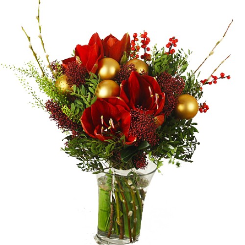 Golden amaryllis bouquet