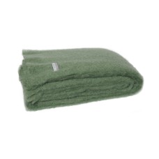 MOHAIR BLANKET THROW - OLIVE