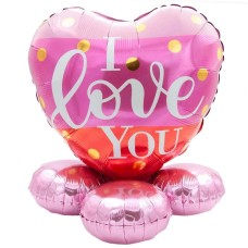 Ballon gift I Love You Gold Dots