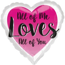 Balloon 'All of me loves all of you' pink
