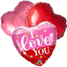 Balloonbouquet i Love you golden dots