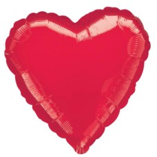 Balloon heart red metallic