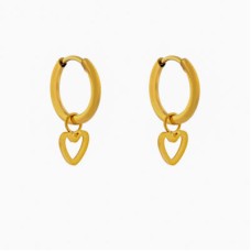 Earrings - Open Heart - Gold