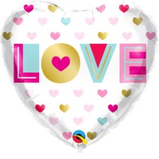 Balloon 'Love' metallic hearts