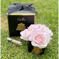 COTE NOIRE PERFUMED FIVE ROSE - FRENCH PINK IN BLACK GLASS