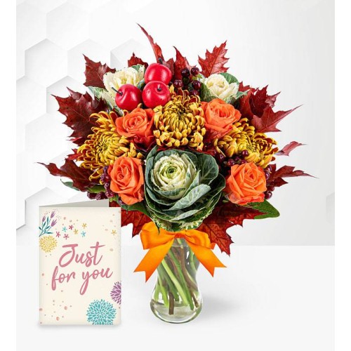 October Bouquet with Card (Standard)