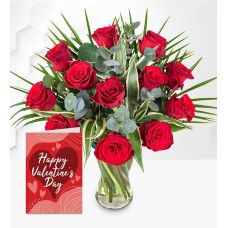 12 Red Roses with Card