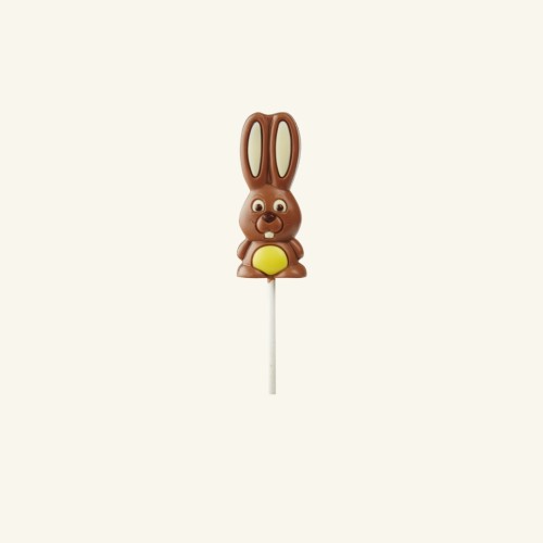 Chocolate lollipop bunny - yellow - 25g - 5 pcs