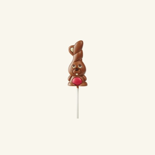 Chocolate lollipop bunny - red - 25g - 5 pcs