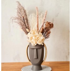 Abstract Face Dried Flower Vase
