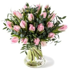 Bouquet "Pink tulips" (20 Tulips + greens)
