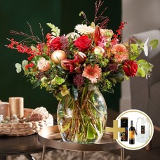 Royal Flower Gift Package + Italian Wine & Vase (Standard)