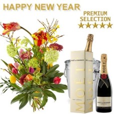 New Year's Bouquet 'Happy New Year' with MoÃ«t Chandon