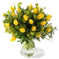 Bouquet "Yellow tulips" (20 Tulips + greens)