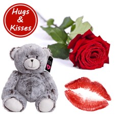A Hugh from me with a Red Rose (large (= 6 red roses))