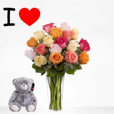 Hugs & Kisses Bouquet "Warm roses" (12 roses)