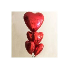 Set of Red Heart Shaped Balloons