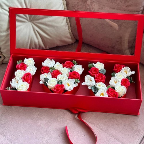 Red Box with Flowers from Soap 