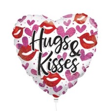 Balloon Heart Hugs and Kisses Pink
